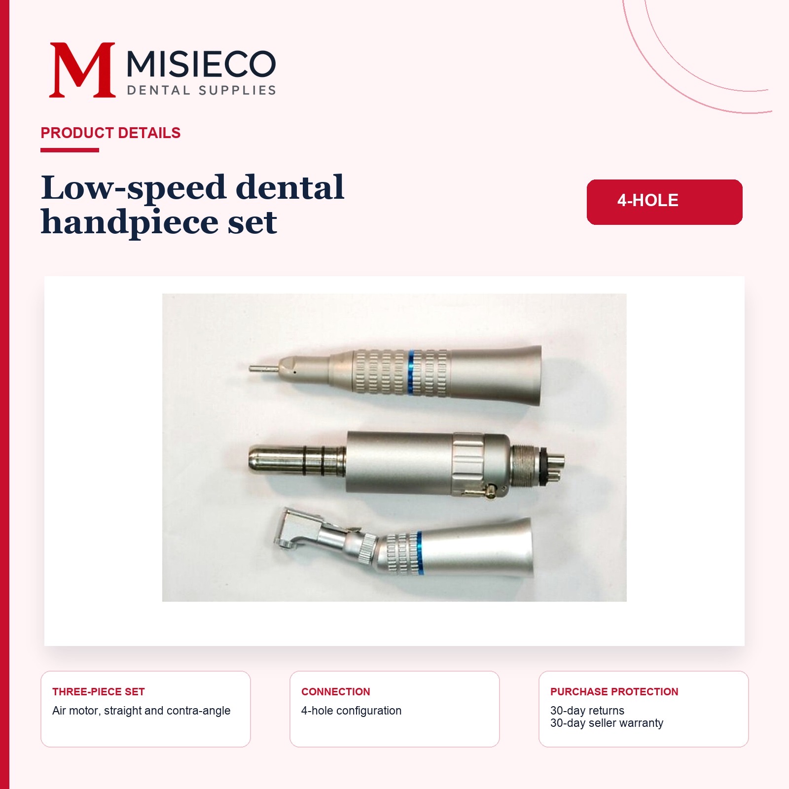 4-Hole Low-Speed Dental Handpiece Set